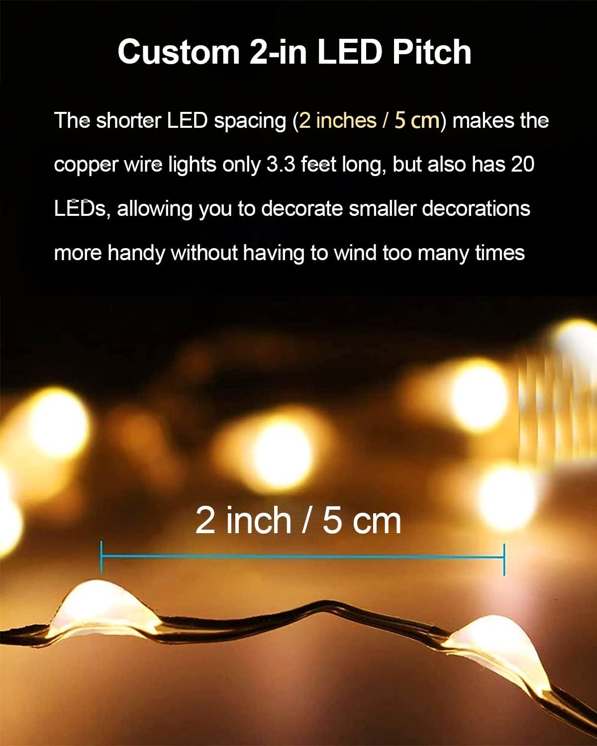 Brightown Fairy Lights Battery Operated – Uncluttered Copper Wire Lights 20 Pack for Neutral Aesthetic and Scandinavian Inspired Rooms, Cool White