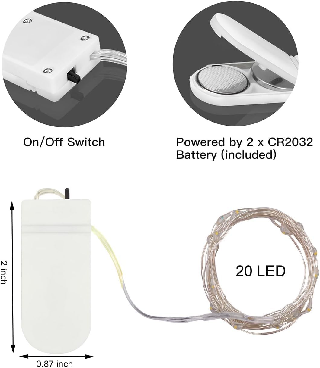 Brightown Mini Fairy Lights Battery Operated – Nursery Night Light String Lights for Baby Room and Toddler Bedroom Ambiance