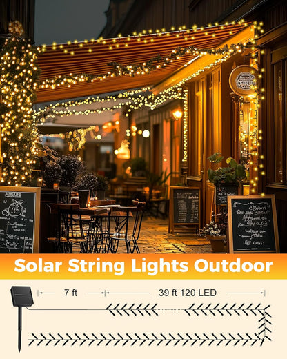 Brightown Solar String Lights – Weatherproof Garden and Fence Lighting, 240 LED Dusk to Dawn