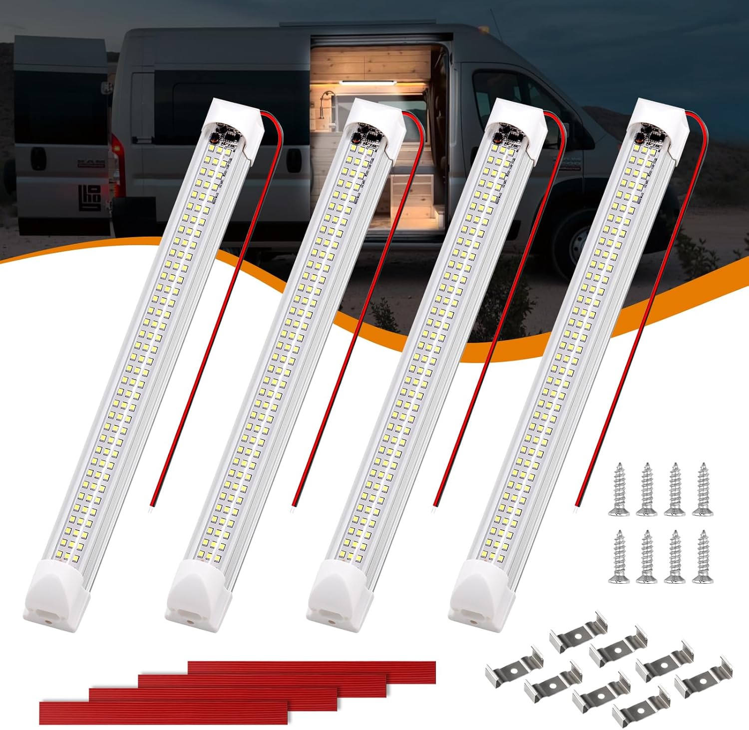 Briidea 108-LED Bar Light – Off-Grid Cabin & Shed Workspace, 12V DC Fixture for Task Lighting