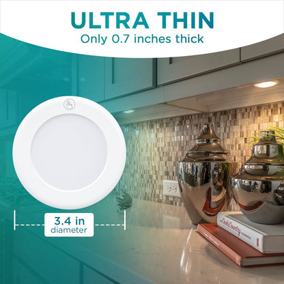 Brilliant Evolution Wireless LED Puck Lights – Worry-Free Cordless Glow for Elderly Bedside and Bathroom Safety, Pack of 2