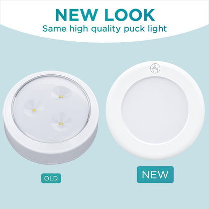 Brilliant Evolution Wireless LED Puck Lights – Worry-Free Cordless Glow for Elderly Bedside and Bathroom Safety, Pack of 2