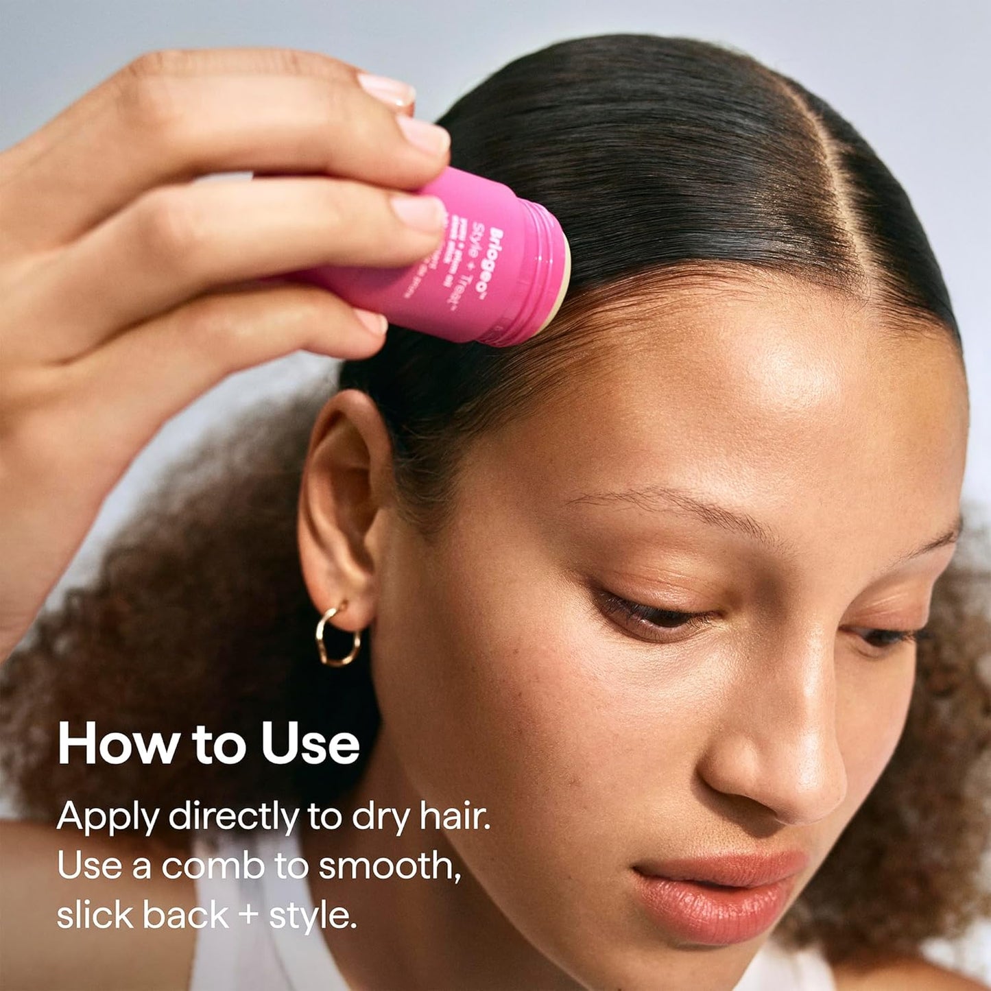 Briogeo Style + Treat Hair Styling Sleek Stick – Silicone-Free Hair Wellness Pick for Wind-Down Bath Time Finishing Touches