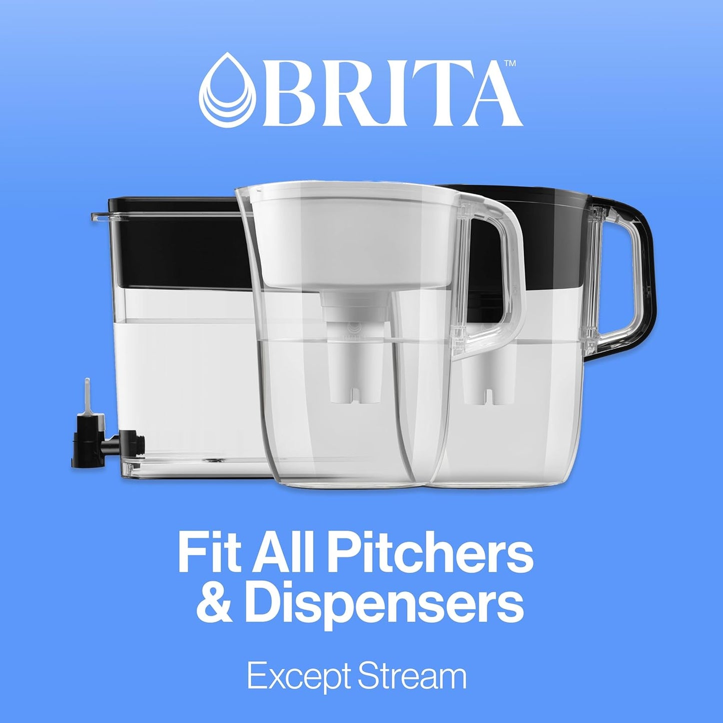 Brita Standard Filters for Pitchers – Self-Care Hydration Essential for Spa-Like Dining and Kitchen Wellness, 3 Pack