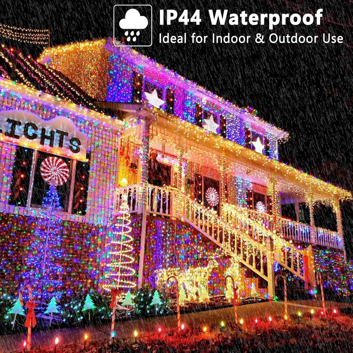 BrizLabs Color Changing Smart Christmas Lights – Cozy Home Atmosphere String Lights, 98ft 300 LED Warm White and Multicolor with Music Sync