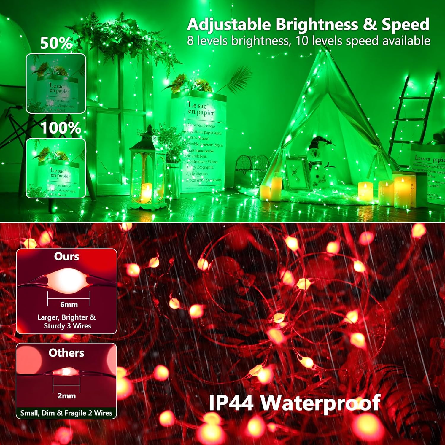 BrizLabs Fairy Lights 66ft with Remote – Multi Color Starry String Lights for Christmas Tree, Staircase, and Year Round Interior Mood