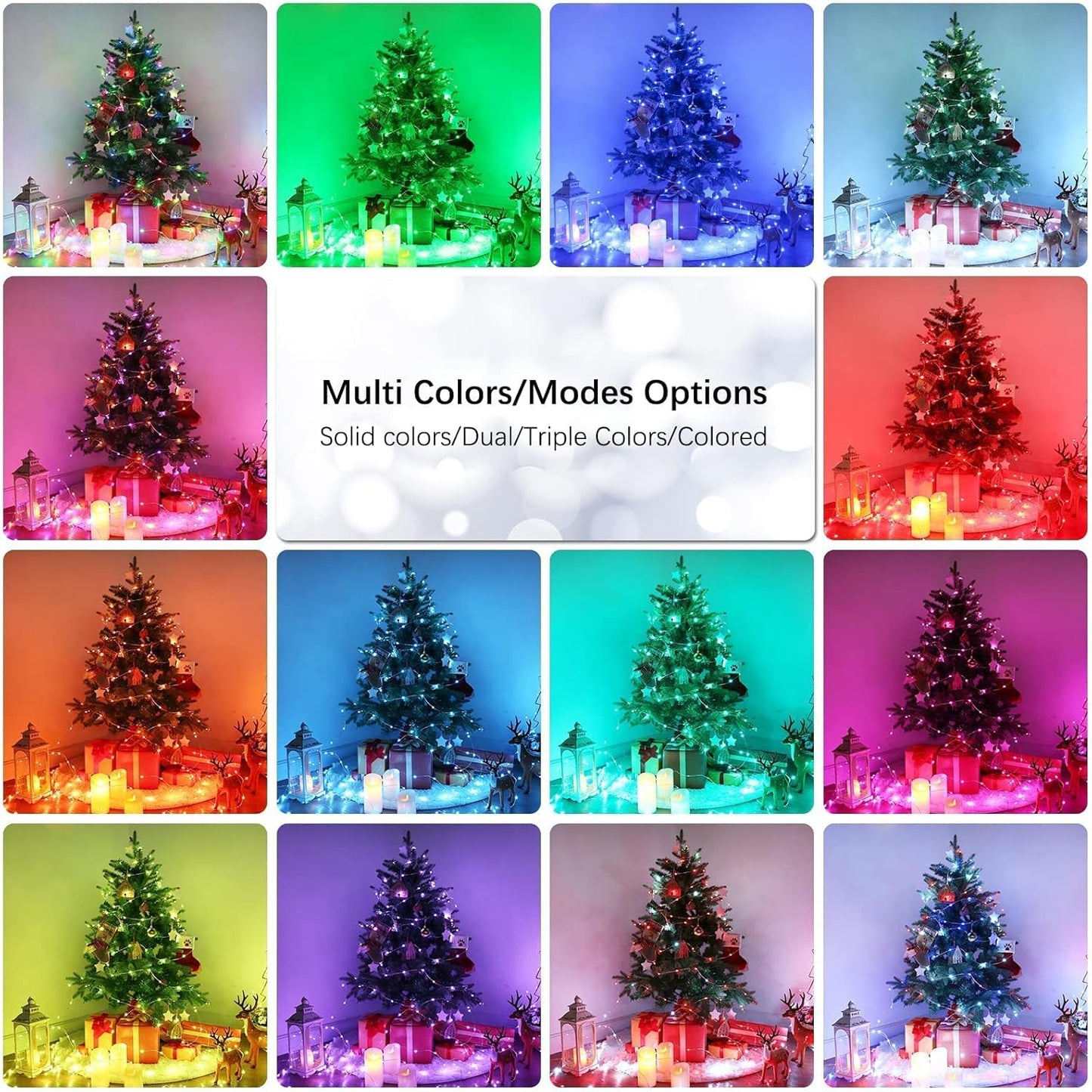 BrizLabs Fairy Lights 66ft with Remote – Multi Color Starry String Lights for Christmas Tree, Staircase, and Year Round Interior Mood
