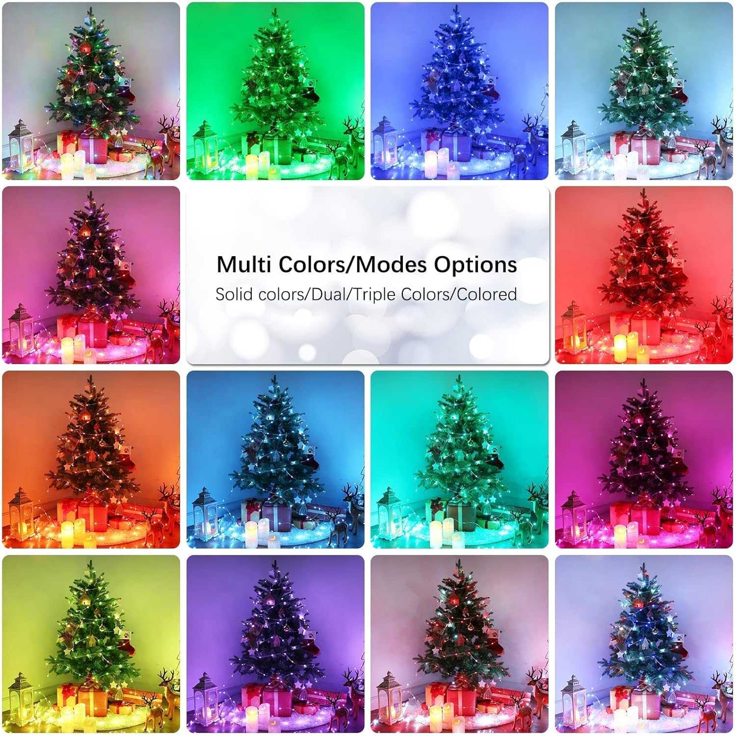 BrizLabs Fairy Lights 66ft with Remote – Multi Color Starry String Lights for Christmas Tree, Staircase, and Year Round Interior Mood