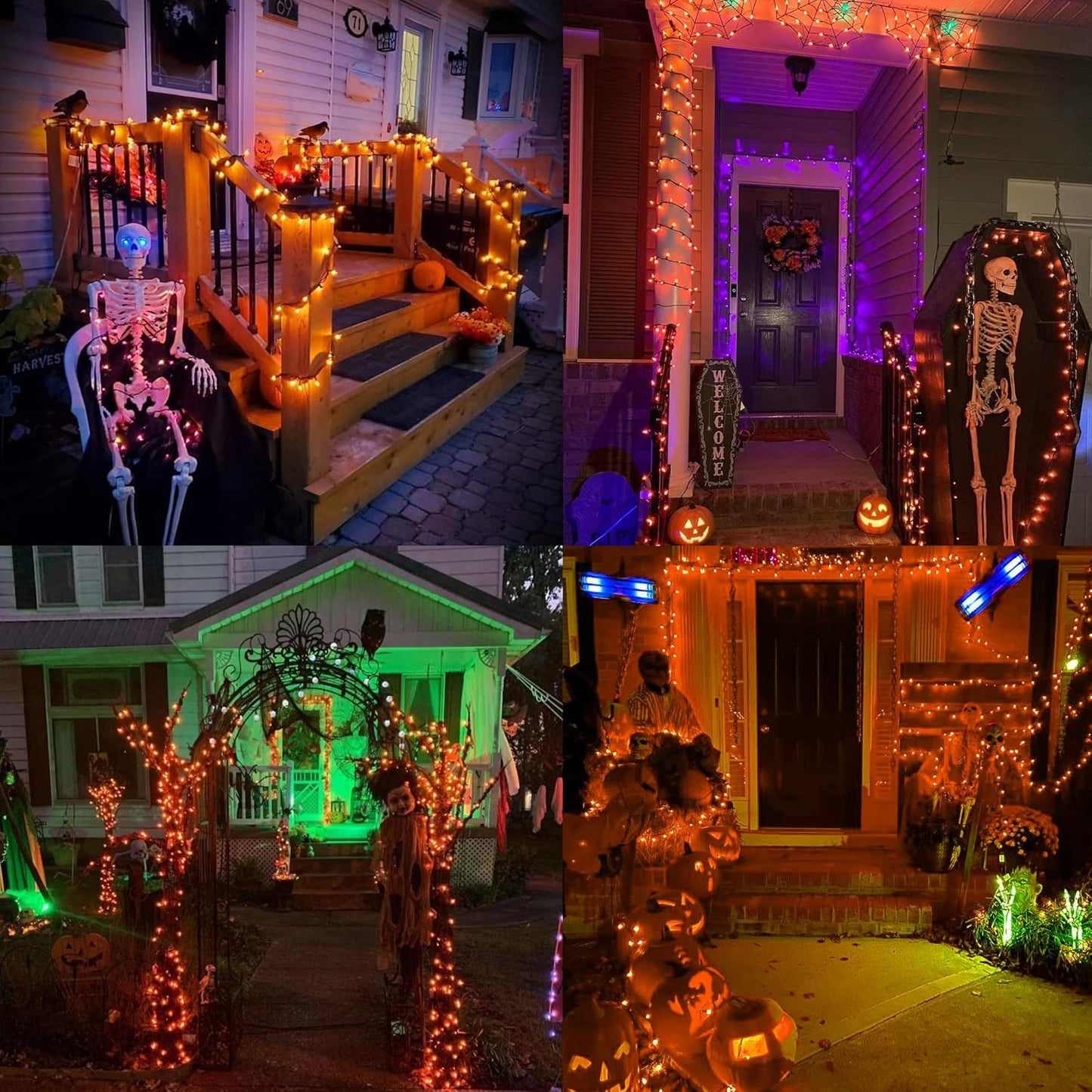 Brizled Candy Corn Lights – Spooky Seasonal Home Aesthetic for Fireplace Mantel and Bookshelf Styling