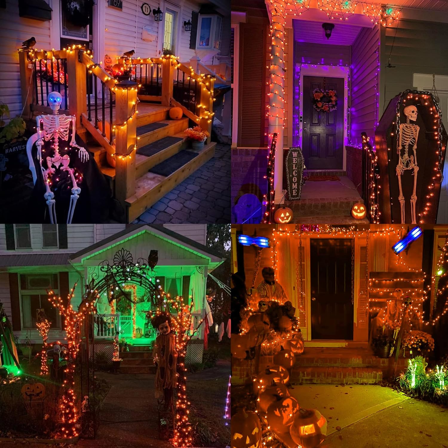 Brizled Candy Corn Lights – Spooky Seasonal Home Aesthetic for Fireplace Mantel and Bookshelf Styling