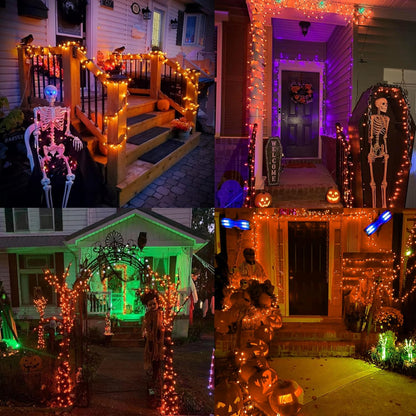 Brizled Candy Corn Lights – Spooky Seasonal Home Aesthetic for Fireplace Mantel and Bookshelf Styling