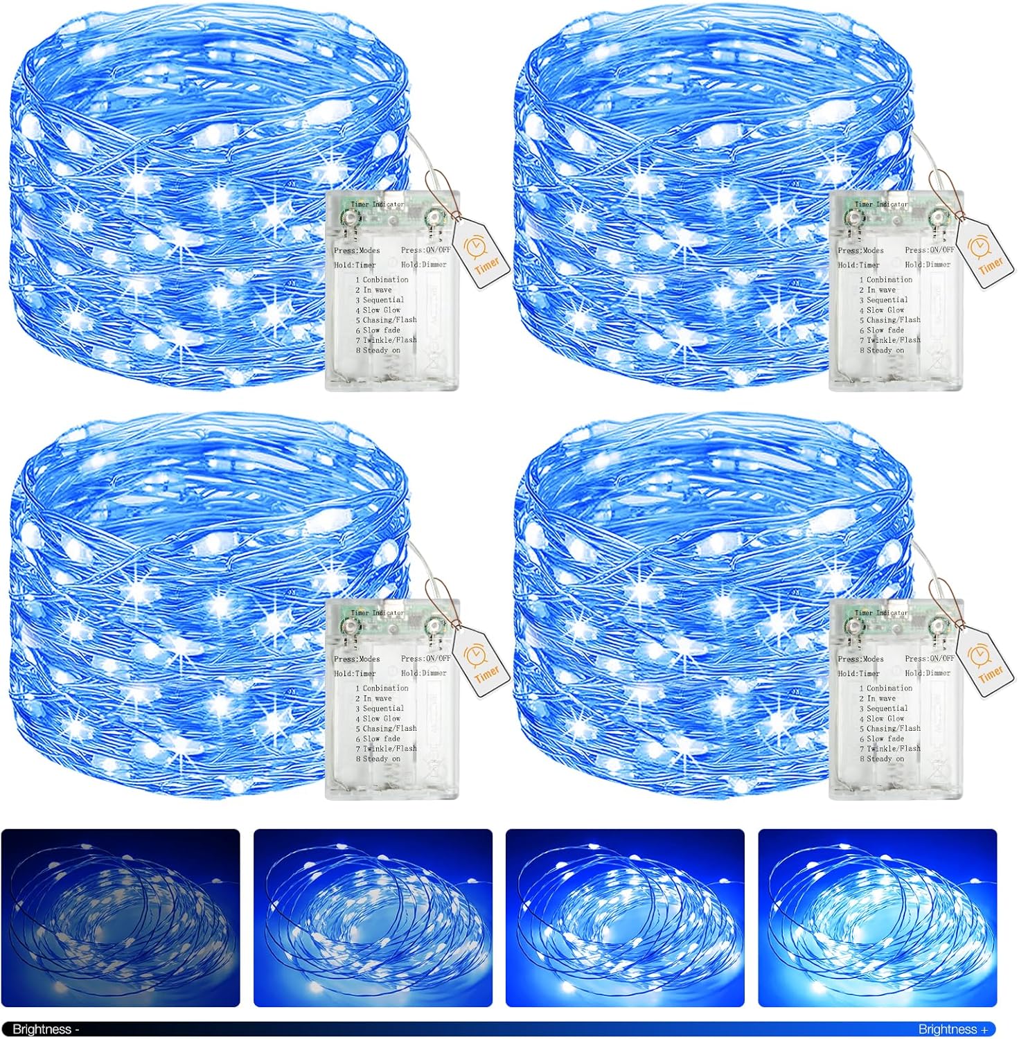 btfarm Twinkle Lights – Fireplace Mantel and Wreath Decor, 16.4 ft Warm White