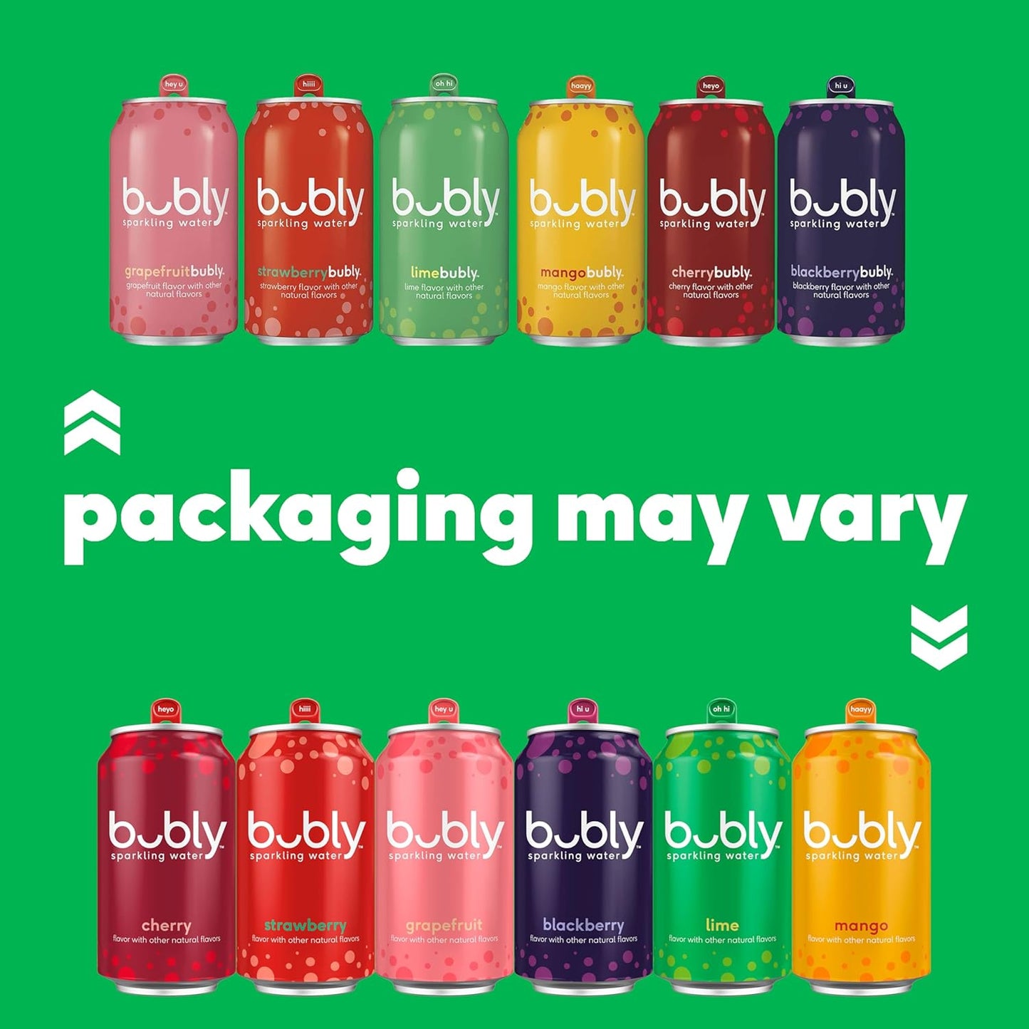 bubly Sparkling Water Blackberry – Effortless Zero Calorie Hydration for Streamlined Home Routines, 8 Count 12 fl oz Cans