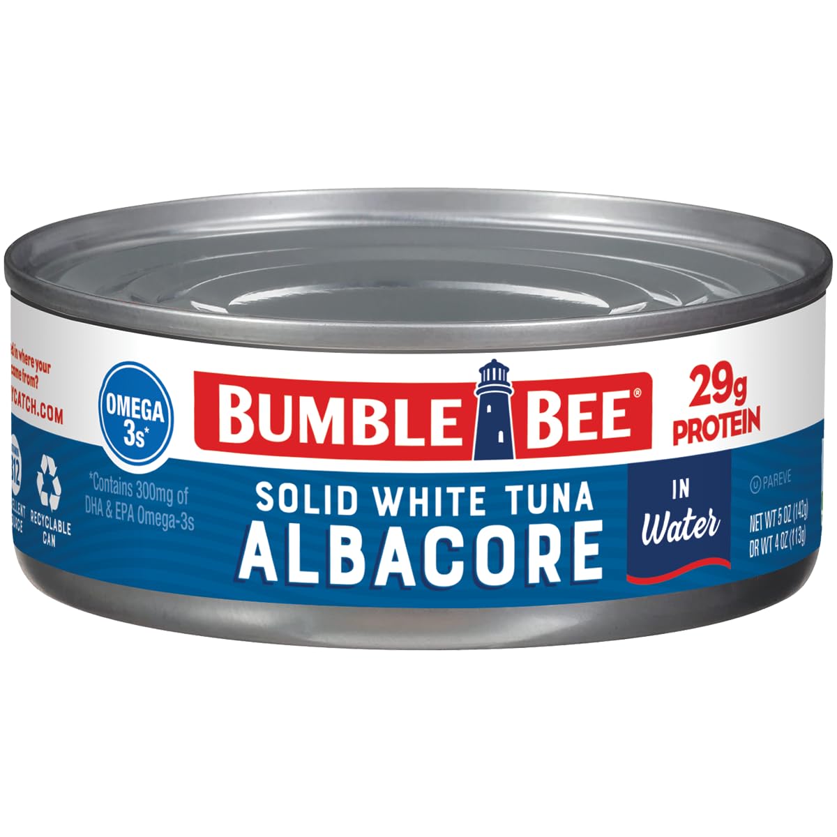 Bumble Bee Solid White Tuna Packed in Water – Easy Lunchbox Filling for School and Daycare, 29g Protein