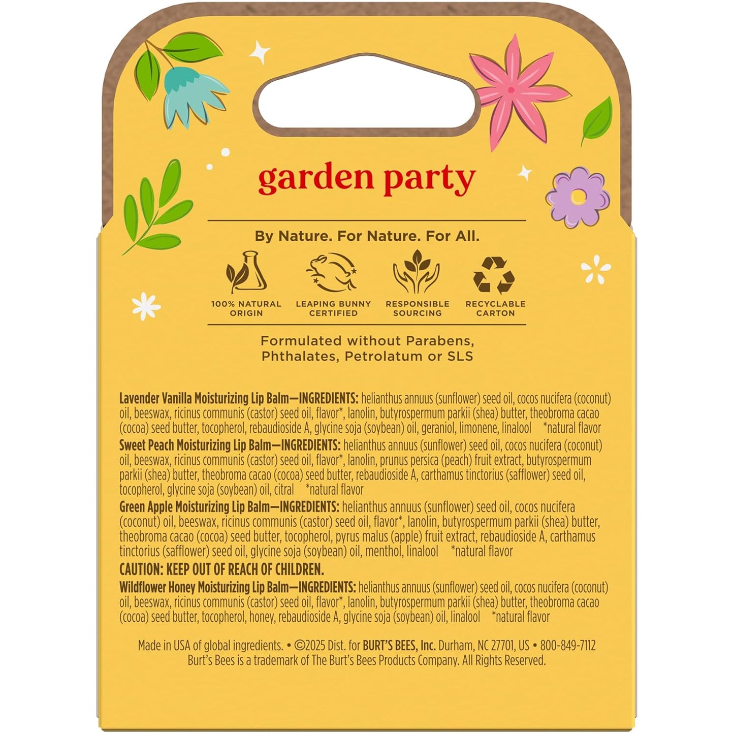 Burt's Bees 24 Hour Moisture Lip Balm Set – On the Go Protection for Patio and Outdoor Dining