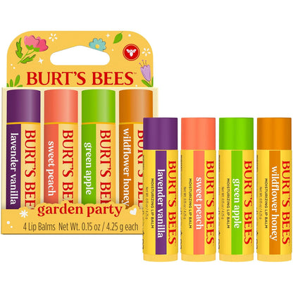 Burt's Bees 24 Hour Moisture Lip Balm Set – On the Go Protection for Patio and Outdoor Dining