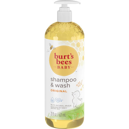 Burt's Bees Baby Wash – Free from Parabens, Phthalates, Petrolatum, and SLS for Safer Bath Time, 21 oz