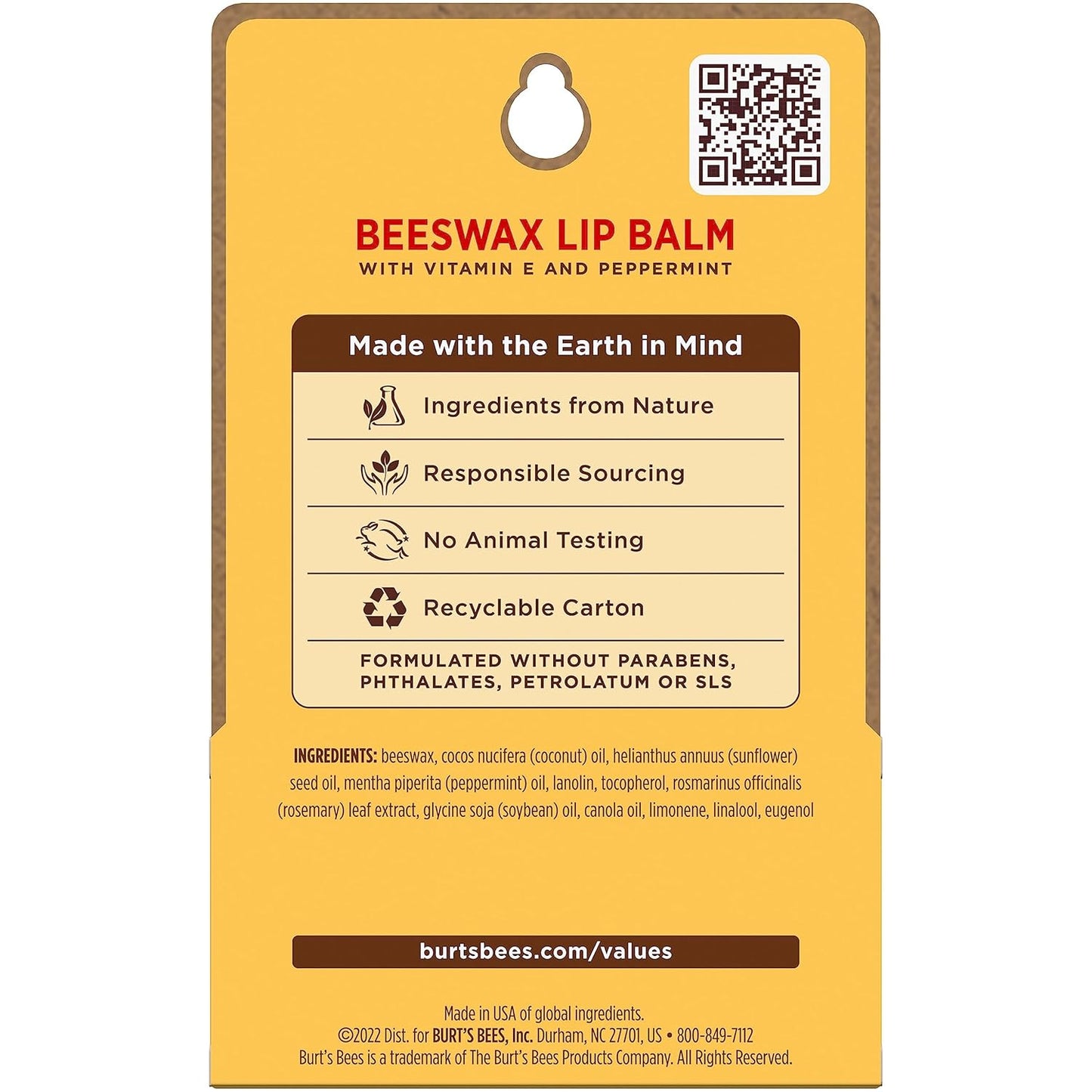 Burt's Bees Lip Balm Original – Beach Tote Essential, Sun and Salt Air Lip Defense