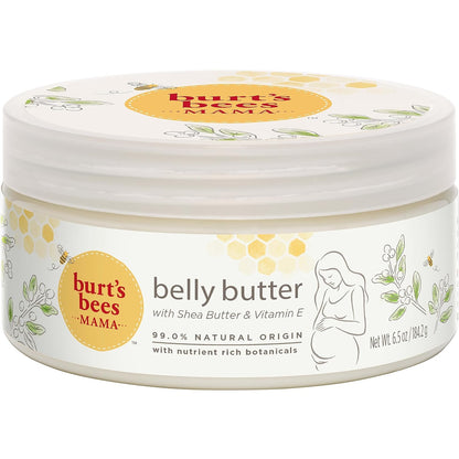 Burt's Bees Mama Belly Butter – Soothing Bath Time Pampering for Mom to Be, Fragrance Free Body Butter