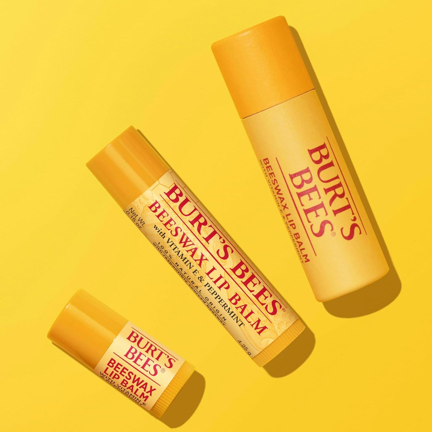 Burt's Bees Natural Lip Moisturizer Bulk – Intentional Everyday Essential for Capsule Bathroom and Travel Kit