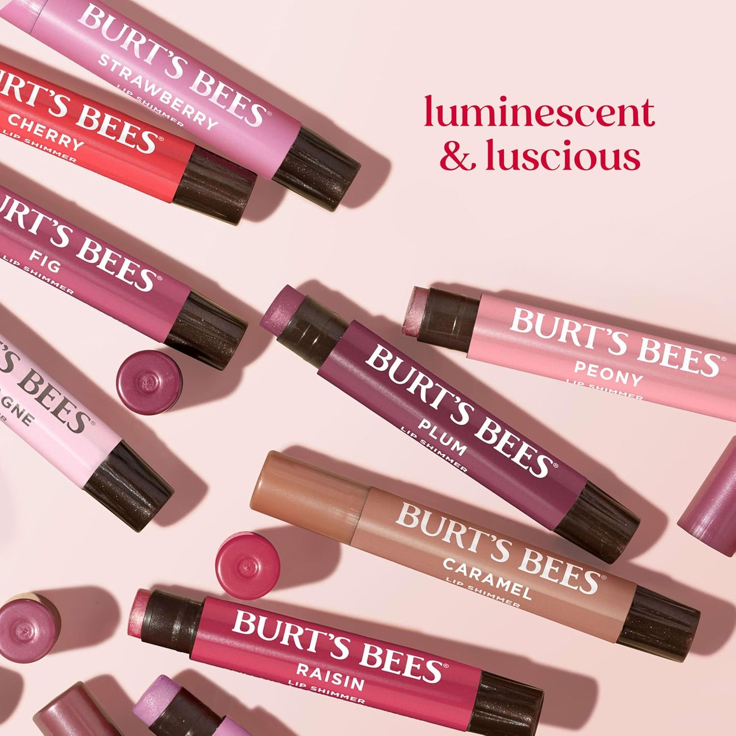 Burt's Bees Natural Lip Shimmer Stick Set – Mindful Wind-Down Beauty Treat for Evening Skincare Routines