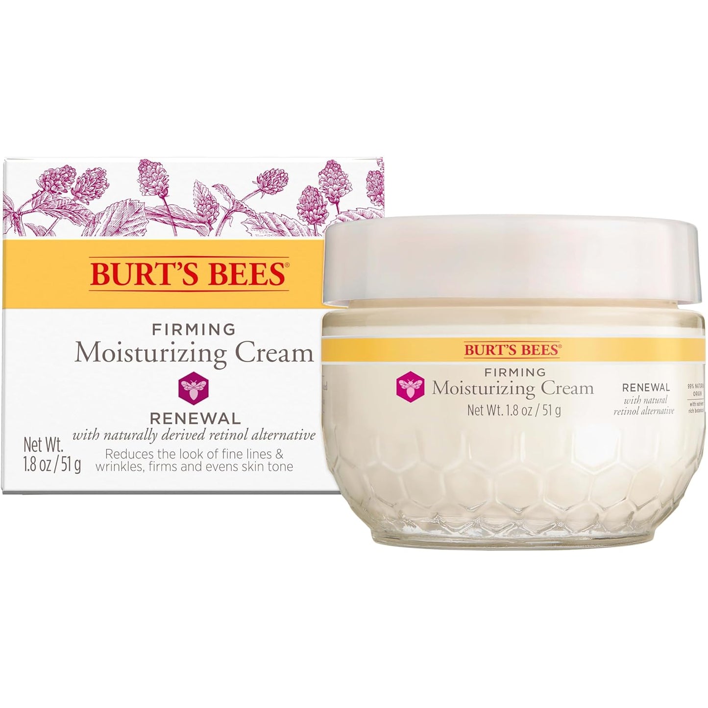 Burt's Bees Renewal Firming Face Cream – Dermatologist-Tested Natural Anti-Aging Cream Free of Parabens and Phthalates