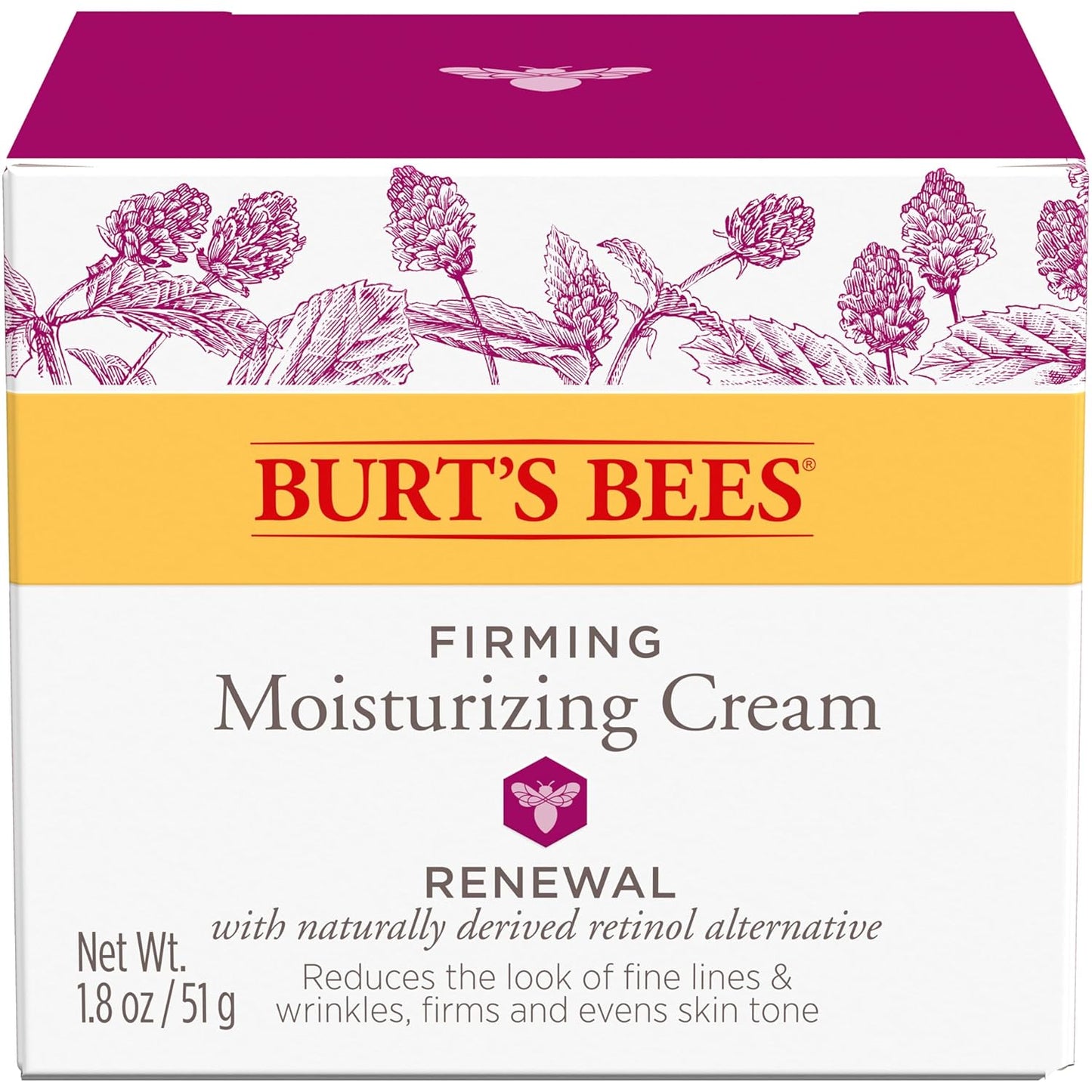 Burt's Bees Renewal Firming Face Cream – Dermatologist-Tested Natural Anti-Aging Cream Free of Parabens and Phthalates
