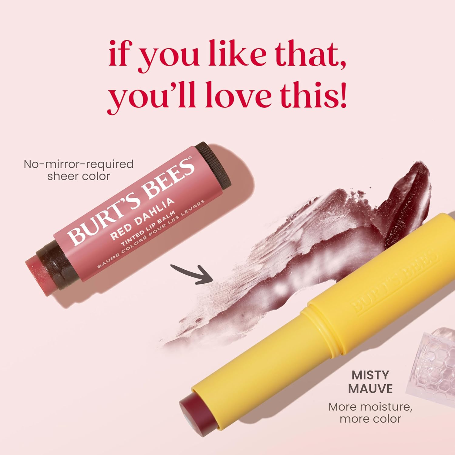 Burt's Bees Tinted Boosted Balm – Stocking Stuffer and Holiday Gift for Her, Pocket-Sized Tinted Lip Balm
