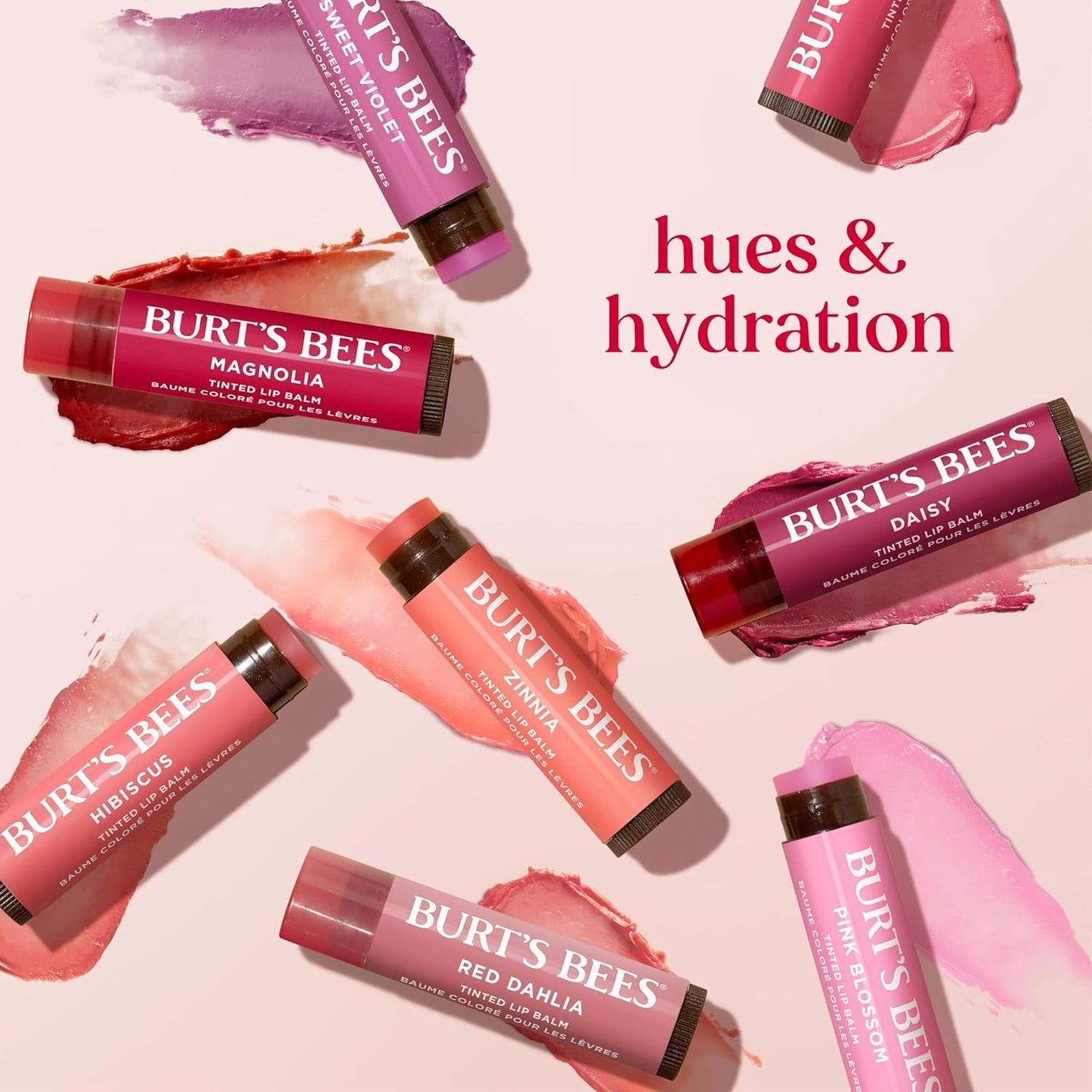 Burt's Bees Tinted Lip Balm Duo – Cute Bridal Shower Party Favor, Travel Size Lip Moisturizer with Buildable Color