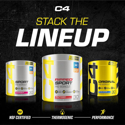 C4 Ripped Sport Pre Workout Powder – Travel-Friendly Pre-Workout for Athletes Training at Outdoor Parks and Fields
