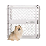 MYPET Universal Pet Gate – Simple Swing Gate for Studio Apartments and Small Spaces, Clutter-Free Gray Design