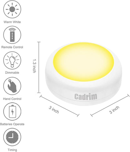 Cadrim Wireless Puck Lights - Ambient Mood Lighting for Media Room, Game Room, and Dining Nook Decor
