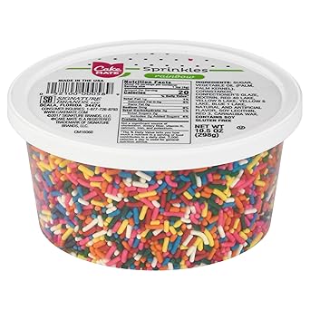 Cake Mate Rainbow Sprinkles – Visual Upgrade for Home Dessert Boards, Milkshakes, and Bakery-Style Treats, 10.5 oz Party Tub