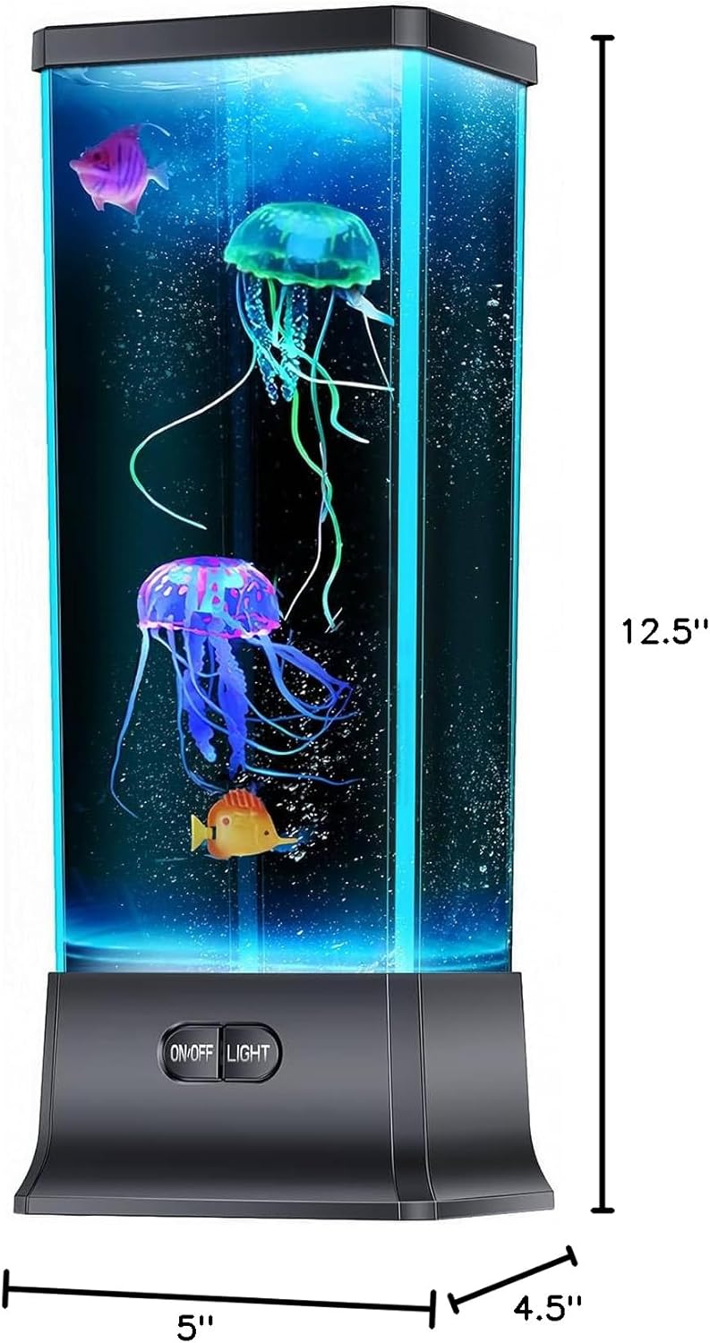 CALOVER Jellyfish Night Light – Cozy Bedtime Companion for Boys and Girls, Soft Glow with 4-Hour Timer