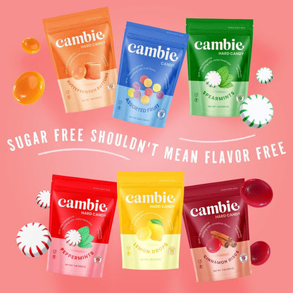 Cambie Sugar Free Hard Mints – On-the-Go Breath Freshener for Patio and Picnic, Spearmint 1 lb Pouch