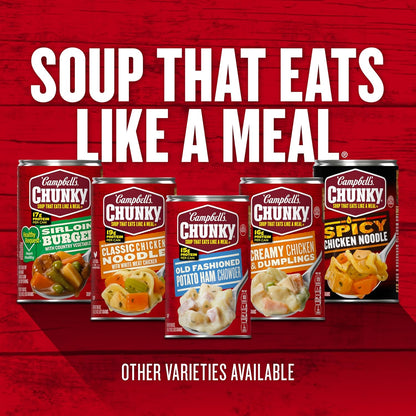 Campbell's Healthy Request Chunky Chicken Noodle Soup – Light Office Lunch for Wellness Routines, No Prep