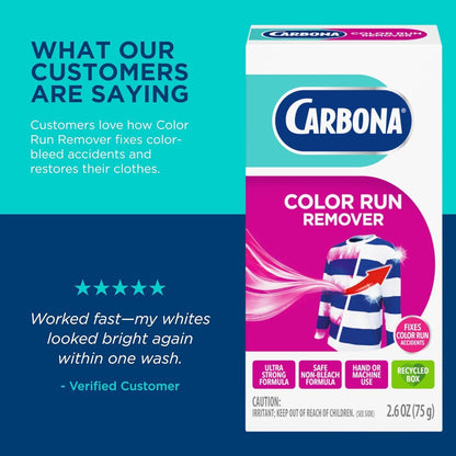 Carbona Color Run Remover for Travel Wash Basin, Gentle Fabric-Safe Dye Rescue for Sensitive Skin Wear