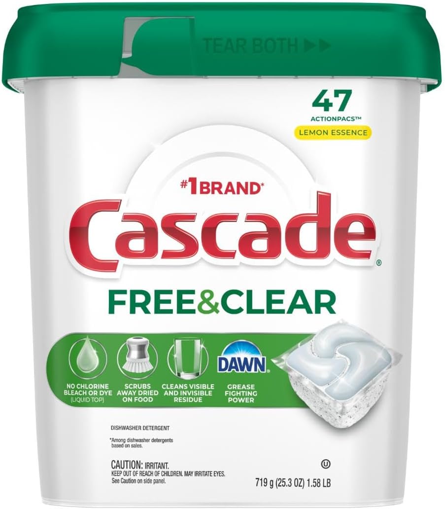 Cascade Free & Clear ActionPacs for Wellness-Minded Home Kitchens, Dye-Free Clean Dishes After Every Meal