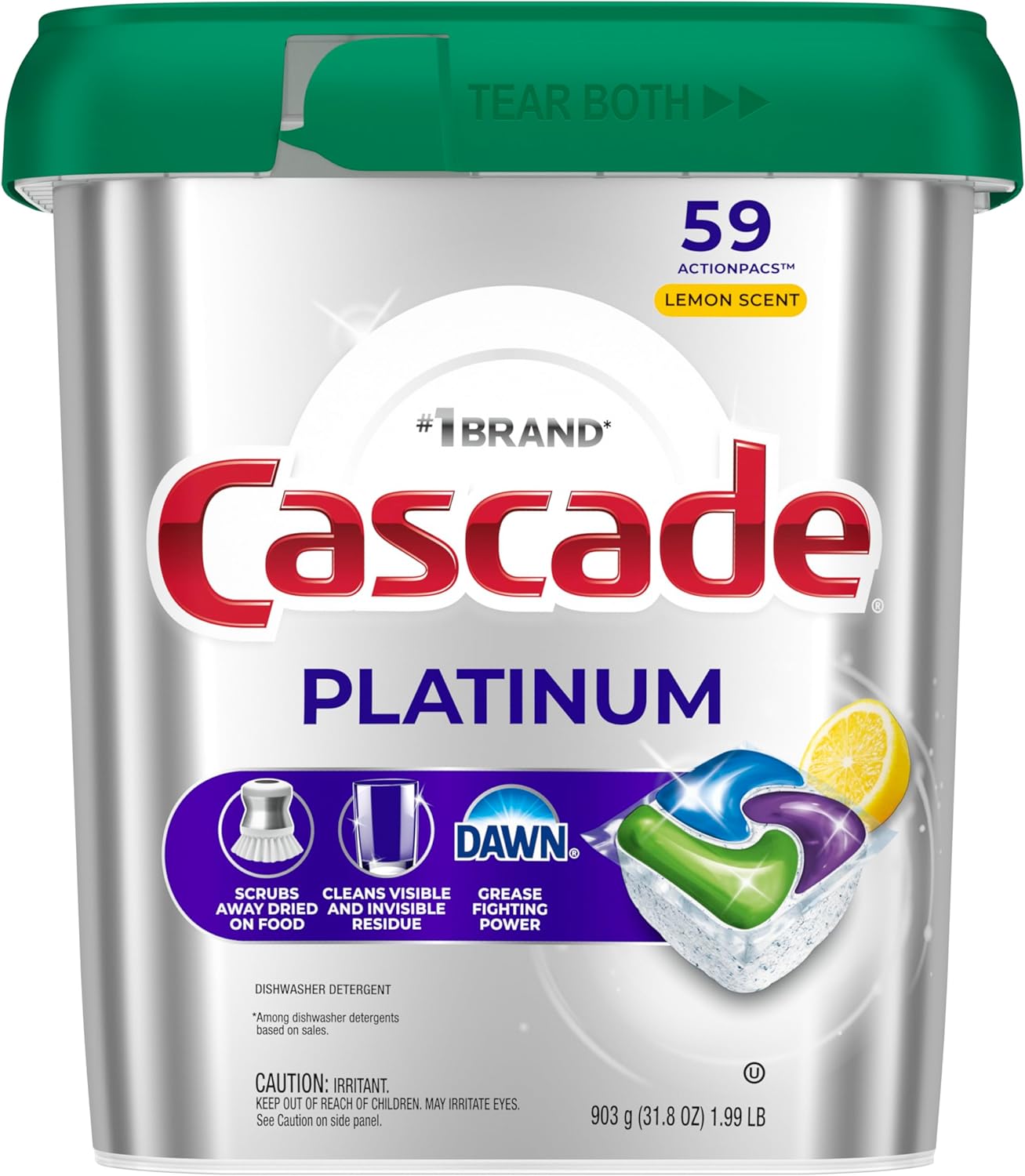 Cascade Platinum ActionPac Dish Detergent – Small Apartment Setup, No-Mess Premeasured Pods