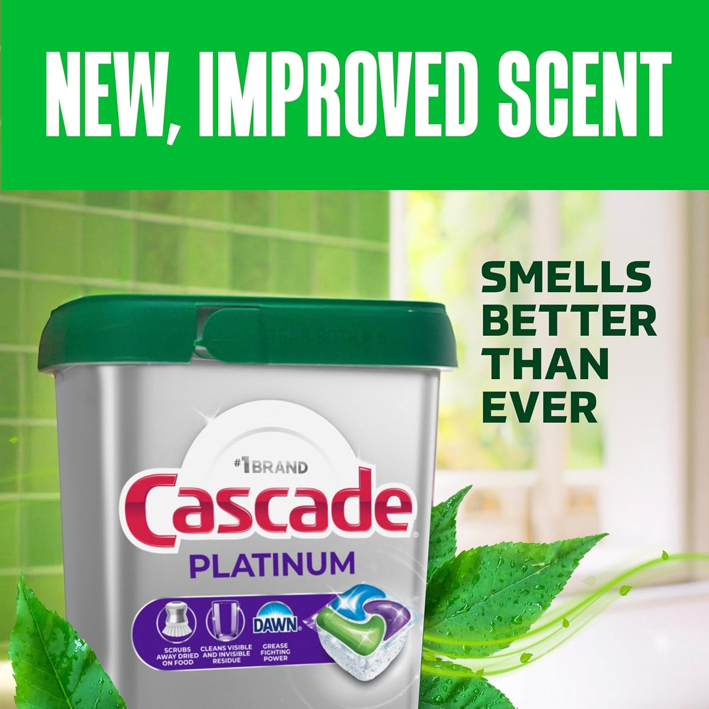 Cascade Platinum Dishwasher Pods, Dish Detergent Soap for Intentional Pantry Storage, Fresh 59 count