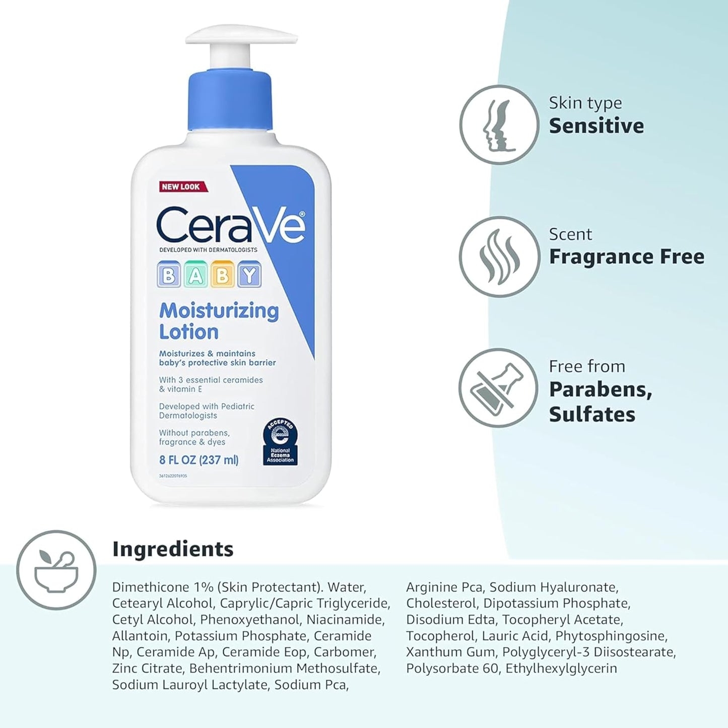 CeraVe Baby Lotion – Hypoallergenic Skin Care for Playroom & Bath Time Routines