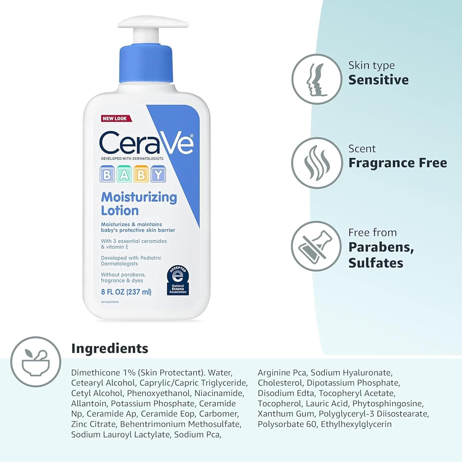 CeraVe Baby Lotion – Hypoallergenic Skin Care for Playroom & Bath Time Routines