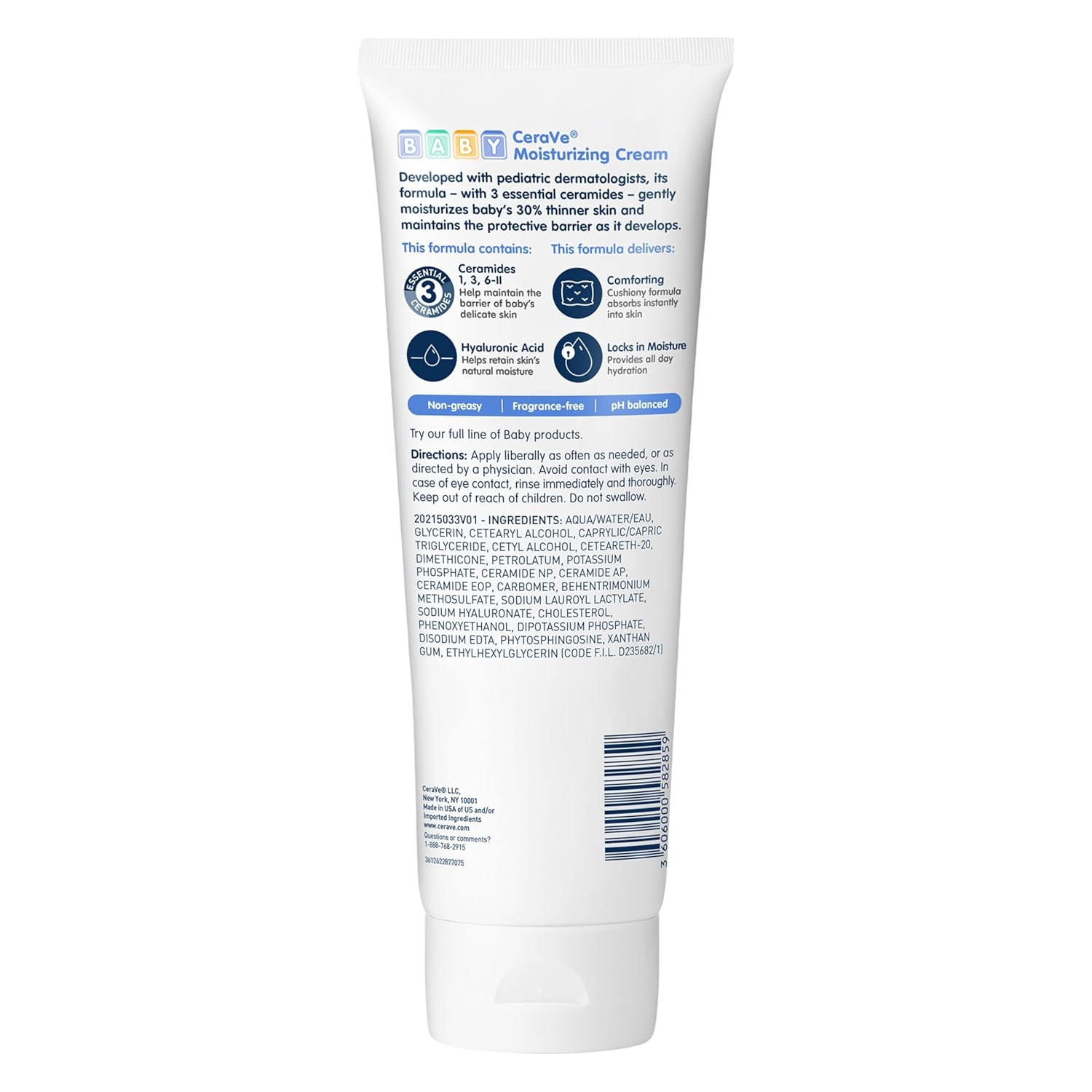 CeraVe Baby Moisturizing Cream – National Eczema Association Accepted Skincare for Sensitive Baby Skin, Hypoallergenic and Toxin-Free Formula
