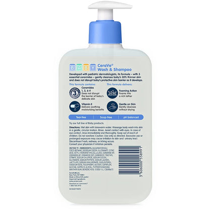 CeraVe Baby Tear-Free Wash and Shampoo – Free From Sulfates, Dyes, and Phthalates for Safer Newborn and Toddler Bathing