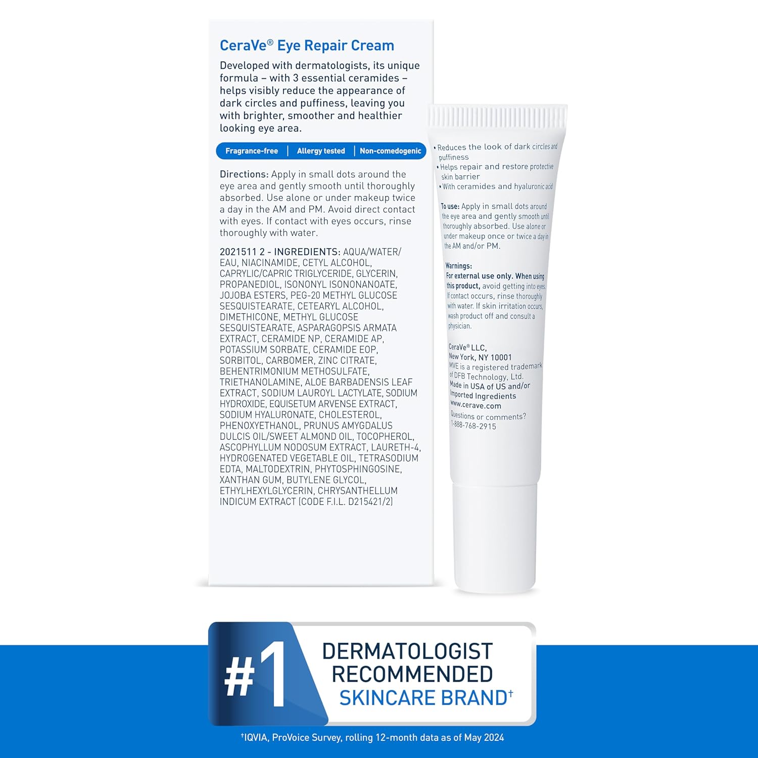 CeraVe Eye Repair Cream – Allergy-Tested, Fragrance-Free Eye Cream Safe for Eczema-Prone Skin