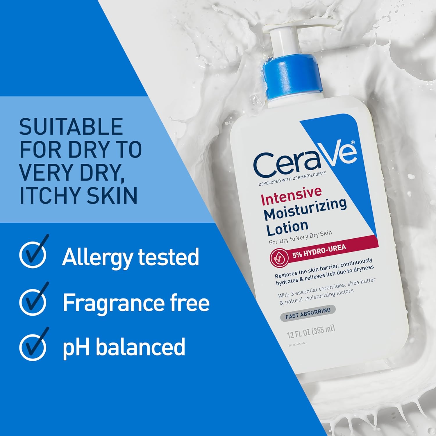 CeraVe Hydro-Urea Cream – Dermatologist-Developed Relief for Itchy, Reactive Skin