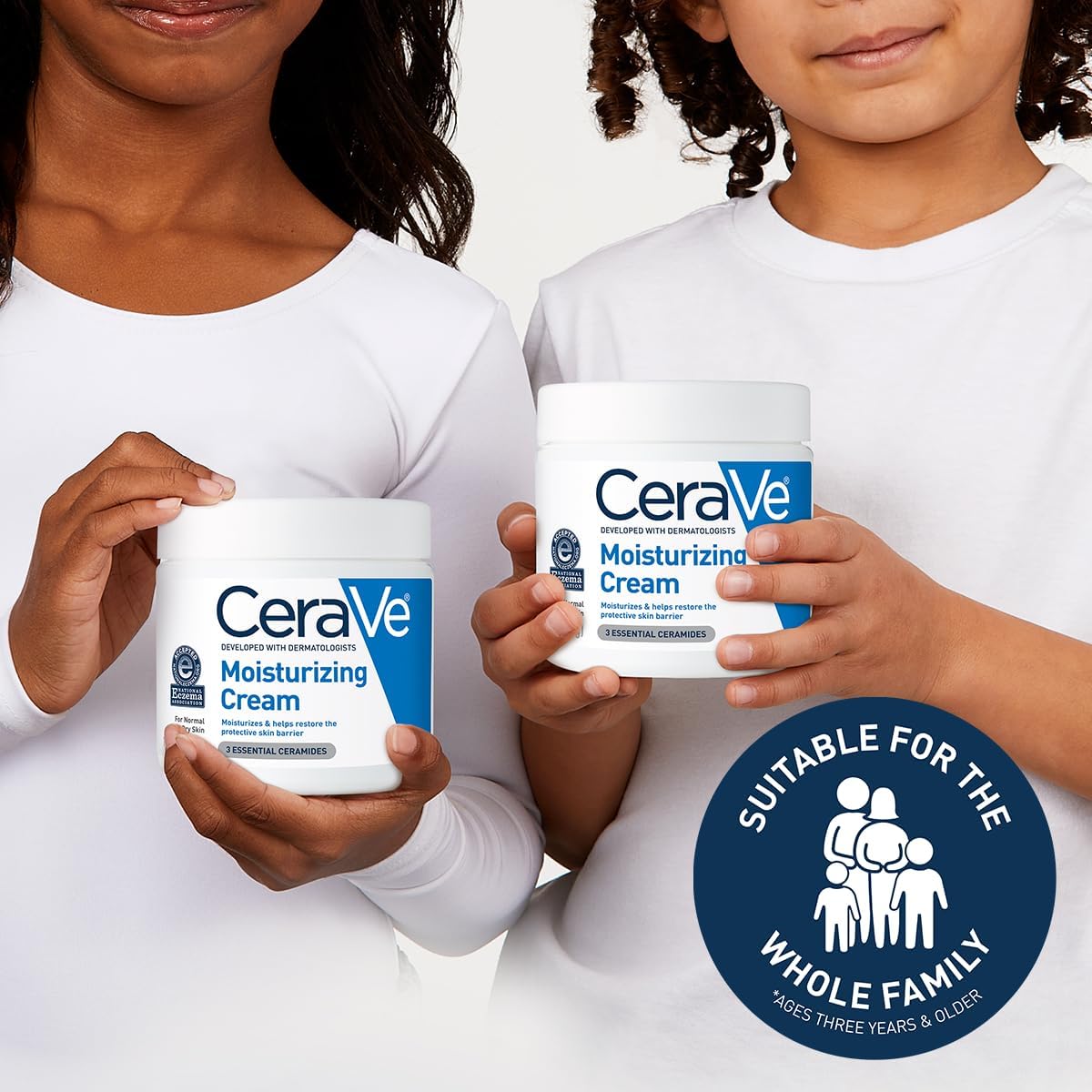 CeraVe Moisturizing Cream – Fragrance Free Sensitive Skin Cream Safe for Babies and Children, Family Size Tub