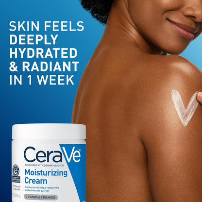 CeraVe Moisturizing Cream – Fragrance Free Sensitive Skin Cream Safe for Babies and Children, Family Size Tub