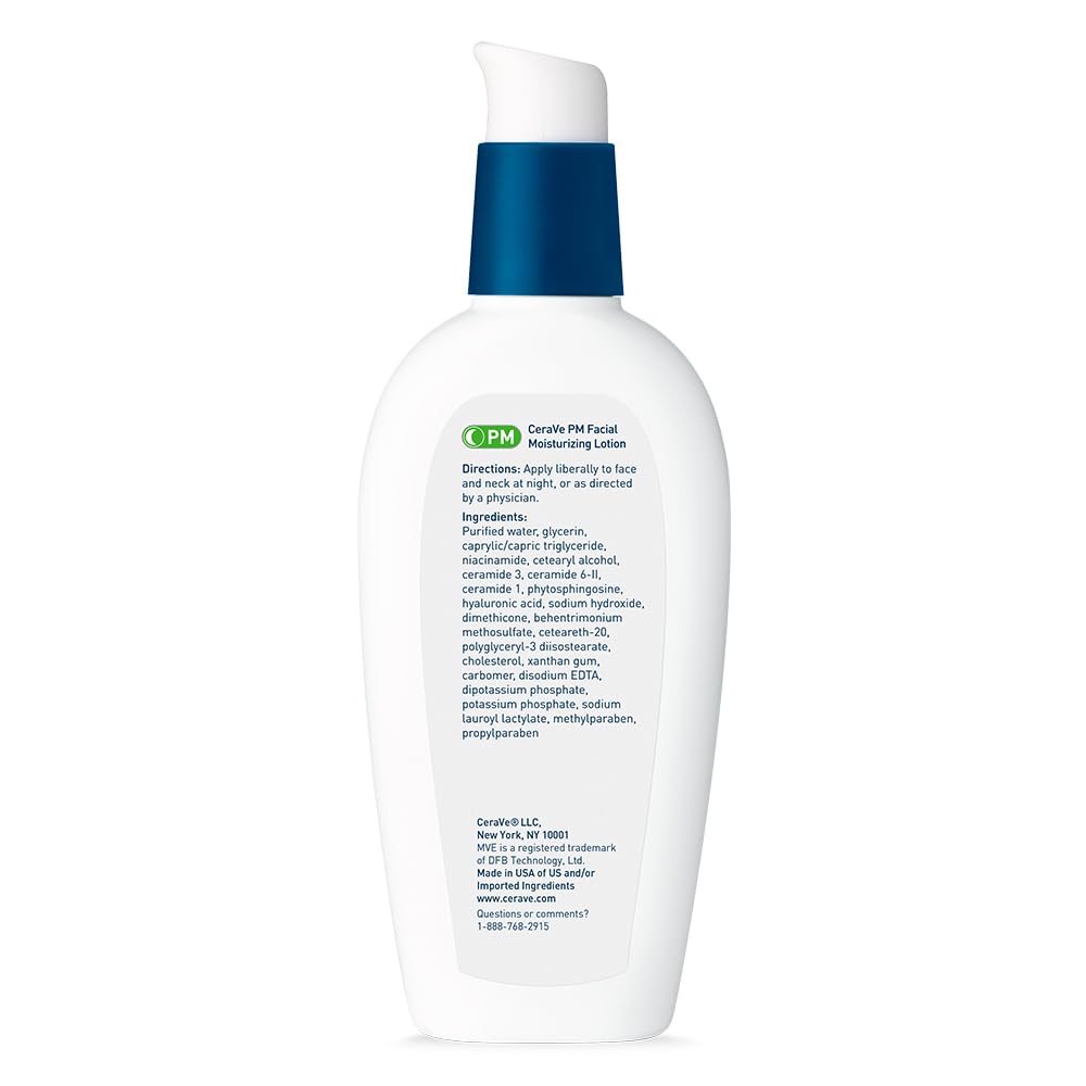 CeraVe PM Overnight Facial Lotion – Soothing Niacinamide & Ceramides for Evening Rituals