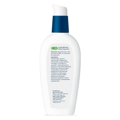 CeraVe PM Overnight Facial Lotion – Soothing Niacinamide & Ceramides for Evening Rituals